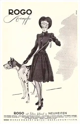 original Werbung - 1941 - ROGO Strümpfe , Robert Götze in Oberlungwitz / Sa. , Mode , Textilien !!!