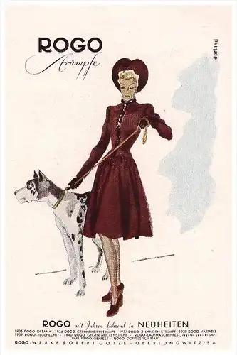 original Werbung - 1941 - ROGO Strümpfe , Robert Götze in Oberlungwitz / Sa. , Mode , Textilien !!!