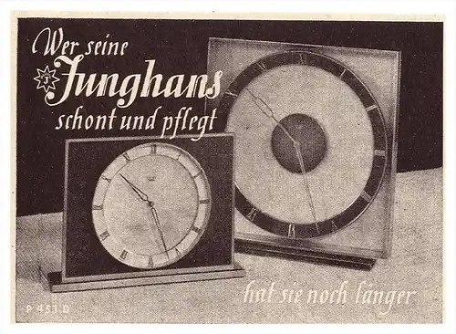 original Werbung - 1941 - Junghans , Uhren , Uhrmacher !!!