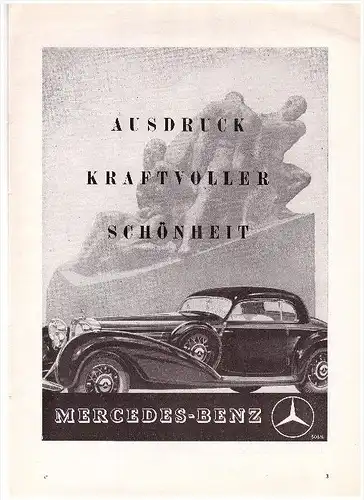 original Werbung - 1941 - Mercedes-Benz , Ausdruck kraftvoller Schönheit , Mercedes , A4 Seite !!!