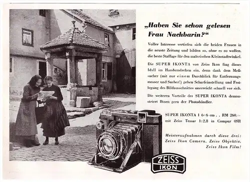 original Werbung - 1941 - Zeiss Ikon , Photoapparat , Photographie , Kamera , Camera !!!
