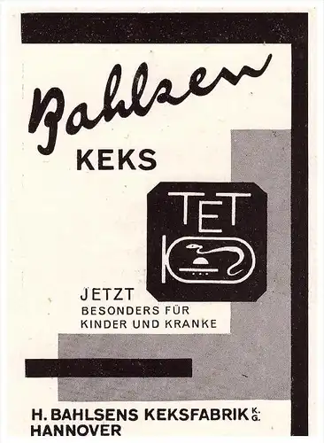 original Werbung - 1941 - Bahlsen Keksfabrik in Hannover, Keks , Kekse !!!