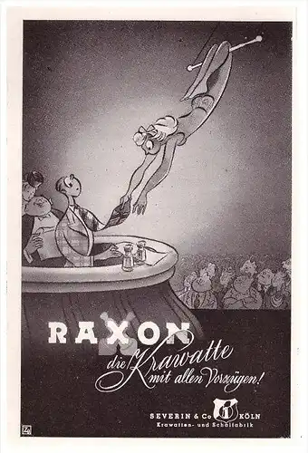 original Werbung - 1941 - RAXON Krawatte , Severin & Co. , Schalfabrik !!!