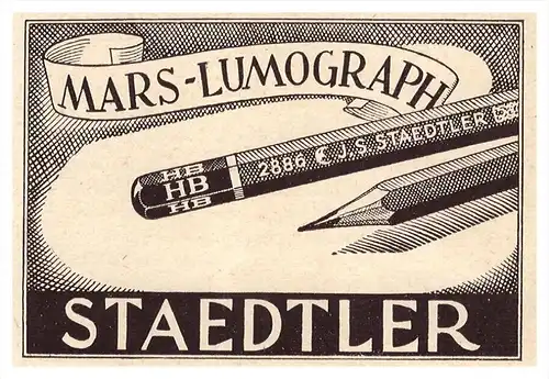 original Werbung - 1941 - Mars Lumograph , J.S. Staedtler , Bleistiftfabrik in Nürnberg , Bleistift !!!