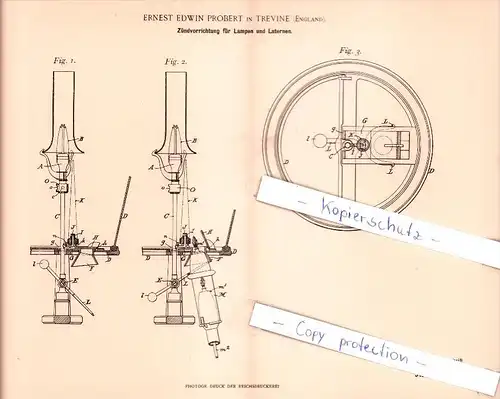 Original Patent - E. E. Probert in Trevine / Trefin , England , 1897 , Zündvorrichtung , Pembrokeshire !!!