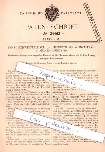 Original Patent - E. und H. Schweinefleisch in Mühlhausen i. Th. , 1901 , Antriebsvorrichtung !!!