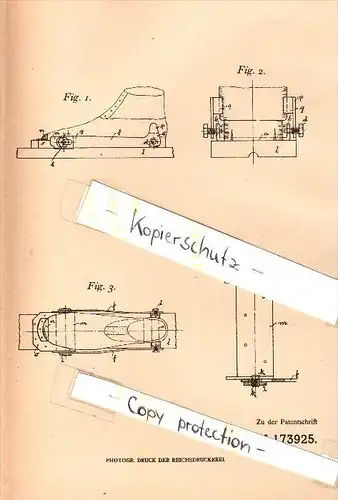 Original Patent - Richard Knörr in Nürnberg , 1905 , Befestigung für Schneeschuhe , Ski , Schnee !!!