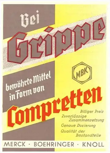 original Werbung - 1935 - Grippemittel , Darmstadt , Mannheim , Ludwigshafen , Arzt , Kur , Krankenhaus , Apotheke !!