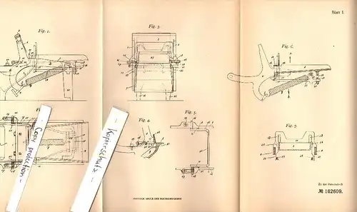 Original Patent - Léon Fondu in Bascoup Chapelle , 1906 , Apparat zum Schneiden von Tabak , Chapelle-lez-Herlaimont  !!!