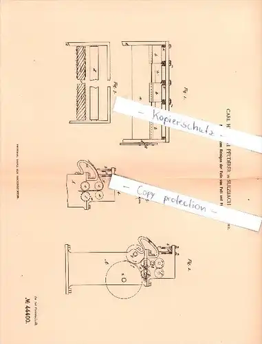 Original Patent - Carl Heinrich Pfuderer in Sulzbach a. d. Murr , 1887 , Gerberei !!!