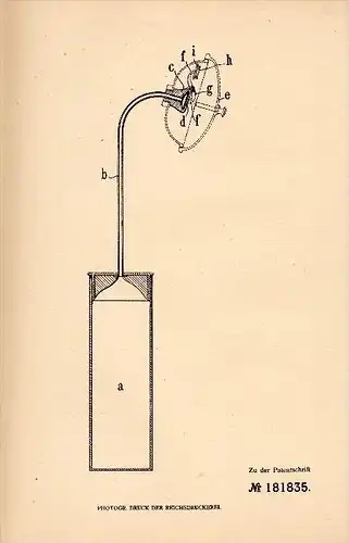 Original Patent - Adolf Lenz in Bronschhofen / Wil , 1905 ,  Alarmvorrichtung für Flüssigkeiten , Alarmanlage !!!