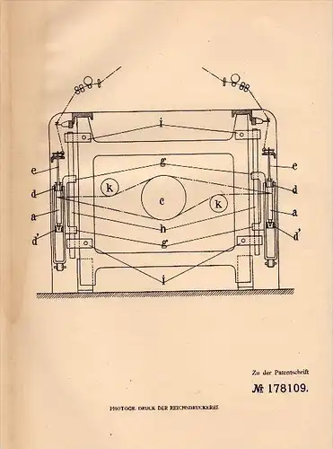 Original Patent - Jean Jaques Rieger dans Lure , Haute-Saône , 1906 , Conduisez la machine pour la filature !!!