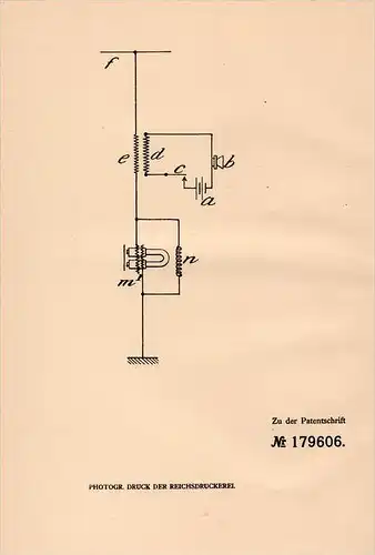 Original Patentschrift - Ch. Jacobs in St. Cuthberts , 1906 , Circuit for telephone !!!