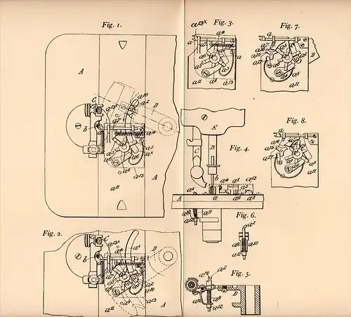 Original Patentschrift - J. Stewart - Wallace in Knock , Ireland ,1903, Apparatus for sewing machine , ireland , Mayo !!