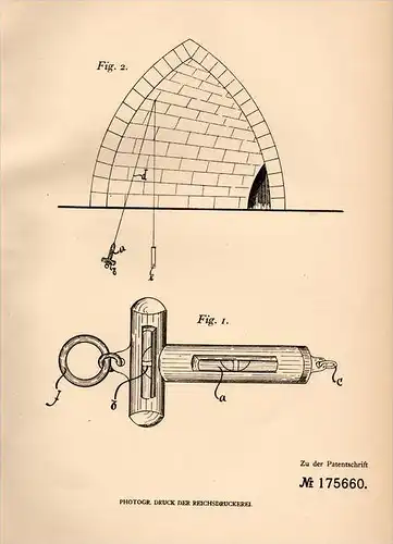 Original Patentschrift -T. Lux in Sackisch / Zakrze i. Schlesien ,1905, Abschnüren von Wänden mit Schnur und Wasserwaage