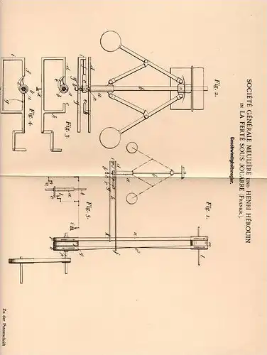 Original Patentschrift - H. Hérouin in La Ferté sous Jouarre , 1899 , Geschwindigkeitsregler !!!