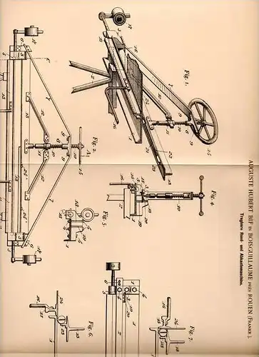 Original Patentschrift - Auguste H. Bif in Bois-Guillaume prés Rouen , 1902 , Abkantemaschine !!!