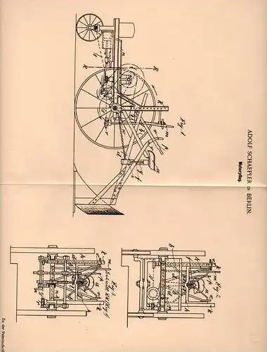 Original Patentschrift - Motorpflug , Traktor , Schlepper , 1900 , Adolf Schaeoler in Berlin !!!