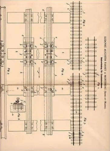 Original Patentschrift - L. Farnet in à Montereau-Fault-Yonne , 1900 , raccordement à la voie ferrée !!!