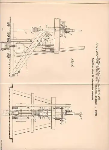 Original Patentschrift - Trauzl & Co in Wien , 1901 , Vorrichtung für Bohrgestänge , Erdbohrer !!!