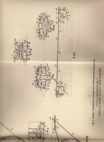 Original Patentschrift - M. O`Conor in Drumshanbo ,1898 , Excavators for rivers, sand bars, shoals, harbor , Irland !!!