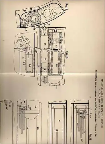 Original Patentschrift - M. O`Conor in Drumshanbo ,1898 , Excavators for rivers, sand bars, shoals, harbor , Irland !!!