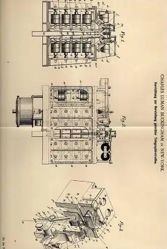 Original Patentschrift - Telegraphirstreifen , Telegraph ,1900, C. L. Buckingham in New York , Telegraphie , telegraphy