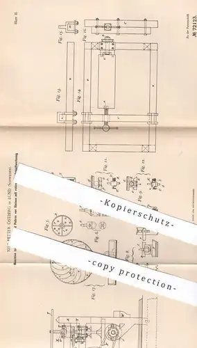 original Patent - Nils Petter Östberg , Lund / Schweden, 1893 , Schleifen und Polieren von Gestein | Stein , Steine !!!