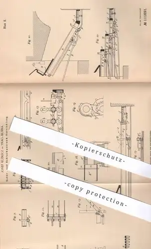 original Patent - Josef Kudlicz , Prag / Bubna , 1898 , Brechmaschine für Schlacke | Schürmesser !!