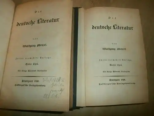 Deutsche Literatur , 1836 , Franz Weinkauff Sammlung , mit Autograph , 2 Bände