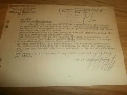 Reichsluftschutzbund Warthbrücken 1944 , Polizei , Grünwald , Kolo !!!