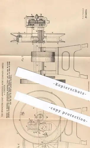 original Patent - The Sphincter Grip Armoured Hose Comp. Ltd. London , England | 1890 | Herst. gewundener Federn | Rohre