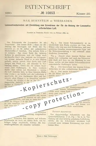 original Patent - Max Bernstein , Wiesbaden , 1880 , Lokomotivschornstein | Schornstein für Lokomotive , Eisenbahn !!!