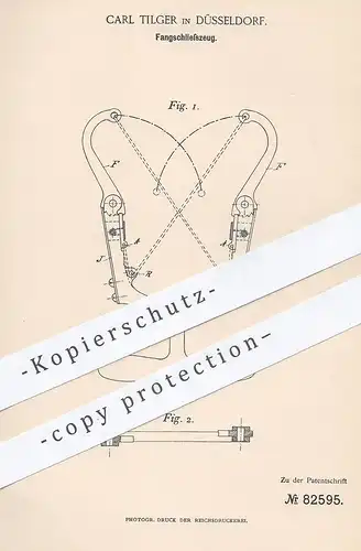 original Patent - Carl Tilger , Düsseldorf , 1895 , Fangschließzeug | Handschelle , Handschellen | Polizei , Polizist !!