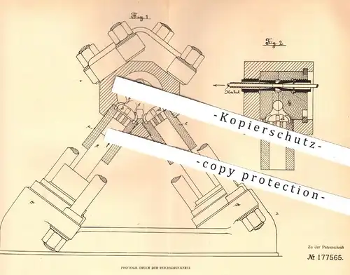 original Patent - Robert Siller , Köln / Rhein , 1904 , Hydraul. Presse zum Umpressen von Bleimänteln um Kabel !!!