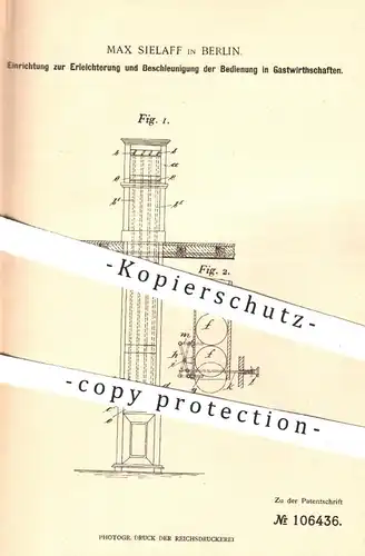 original Patent - Max Sielaff , Berlin , 1899 , Verkaufsautomat | Automat mit Geldeinwurf | Kasse , Verkauf , Vertrieb