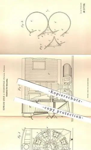 original Patent - Edward Leslie in Orangeville , Ontario , Kanada , 1890 , Schaufelrad für Schneepflüge | Pflug , Fräse