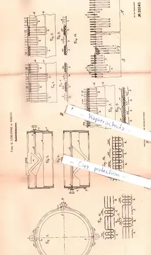 original Patent - Firma E. Lublinski in Berlin , 1882 , Rundstrickmaschine !!!