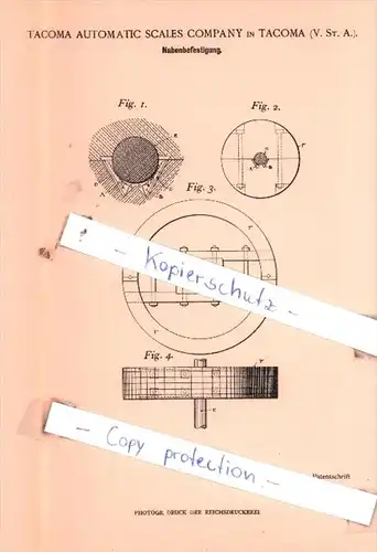 Original Patent  - Tacoma Automatic Scales Company in Tacoma , V. St. A. , 1902 , !!!