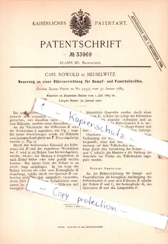 Original Patent  -  Carl Rowold in Meuselwitz , 1900 , Brennstoffe !!!