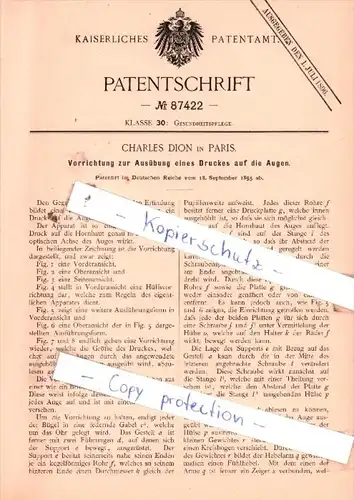 Original Patent  - Charles Dion in Paris , 1895 , Gesundheitspflege !!!