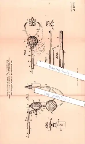 Original Patent  - Aktien-Gesellschaft für Feinmechanik in Tuttlingen, Württ. , 1895 , !!!