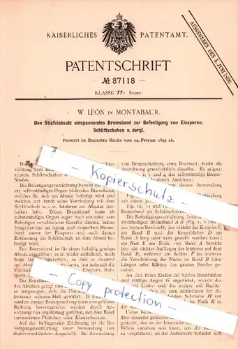 Original Patent  - W. Leon in Montabaur , 1895 , Sport !!!