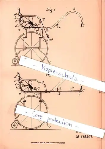 Original Patent  - Emil Baumann in Horgen, Schweiz , 1904 , Fahrbares Personentransportgerät !!!