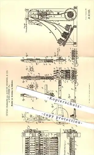 original Patent - Gustav Rehmann , August Reuschel & Co. , Schlotheim , 1886 , Herstellung von Seilbändern , Seil , Tau