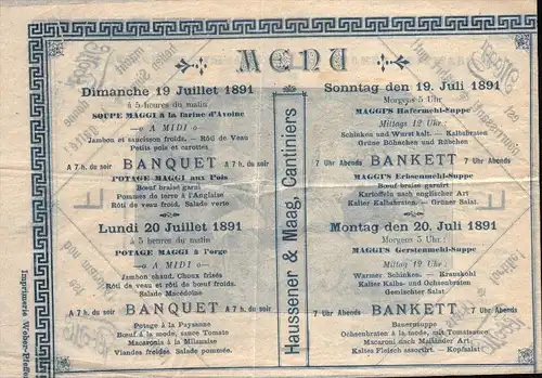 Programm zum Turnfest in Genf / Geneve 1891 , große Rarität !!!