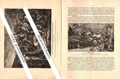 Gedenkblatt für die 500-jährige Schlachtfeier von Sempach , 1386-1886 , Winkelried-Stiftung , Schlacht !!!!