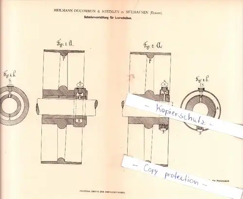 Original Patent -  Heilmann-Ducommun & Steinlen in Mulhouse / Mühlhausen , Elsass , 1880 , !!!