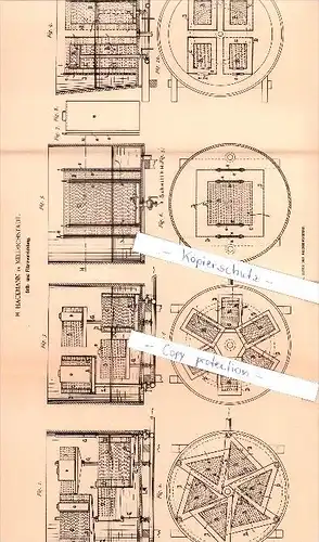 Original Patent  - H. Hackmann in Mellrichstadt , 1888 , Seih- und Filtrirvorrichtung !!!