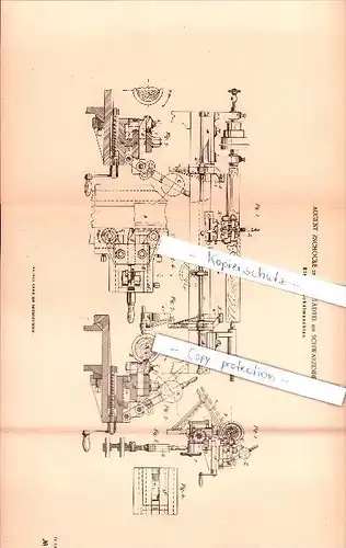 Original Patent - August Zschoke in Grünstädtel bei Schwarzenberg , 1887 , Rindenschälmaschine , Forst , Wald !!!